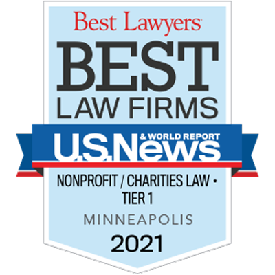 A blue and red label with black text - Best law firms - US News & world report